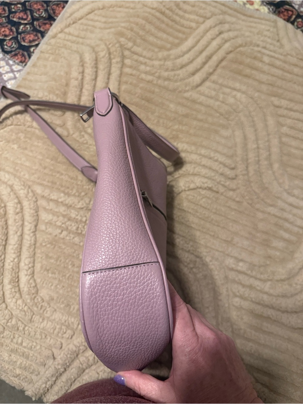 Coach Mia Pebbled Leather Shoulder Bag Crossbody Lilac Purple F28966 - Picture 9 of 11